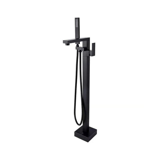 Ratel RA-9200MB Floor Mounted Square Bathtub Filler - Matte Black (RA-9200MB)