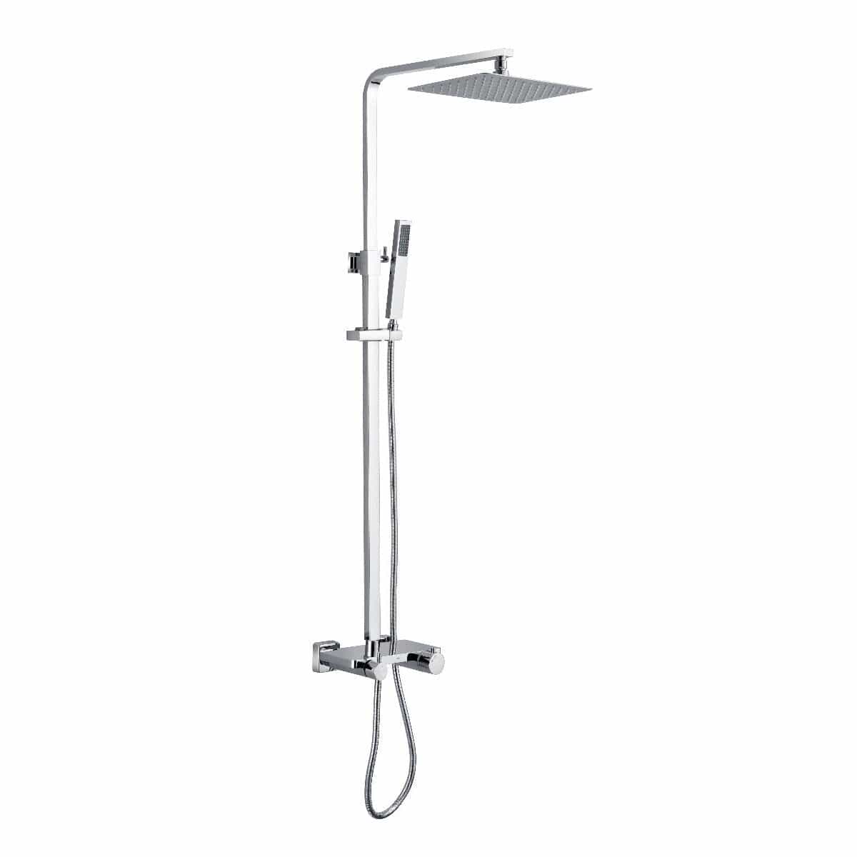 Ratel RA-9312BN Shower System with Rectangular Rainfall Shower Head - Brushed Nickel (RA-9312BN)