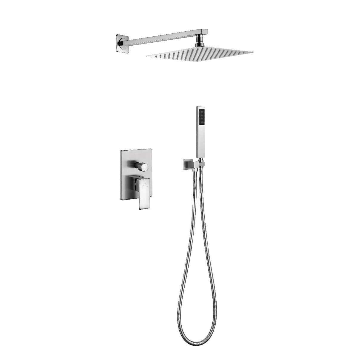 Ratel RA-9415BN Concealed Shower System with 10" Square Rainfall Shower Head - Brushed Nickel (RA-9415BN)