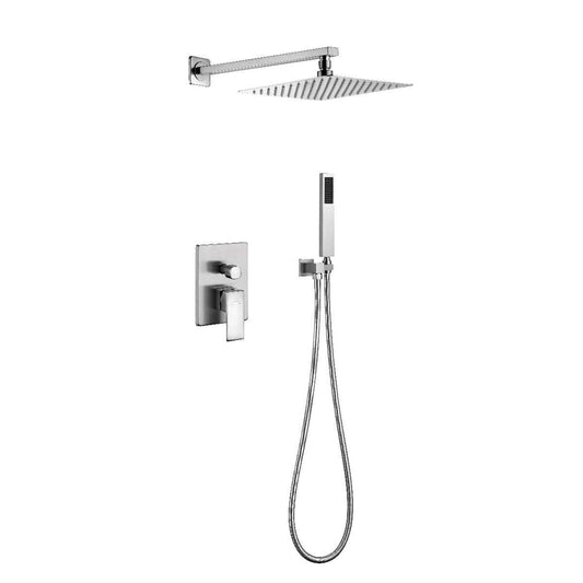 Ratel RA-9415BN Concealed Shower System with 10" Square Rainfall Shower Head - Brushed Nickel (RA-9415BN)