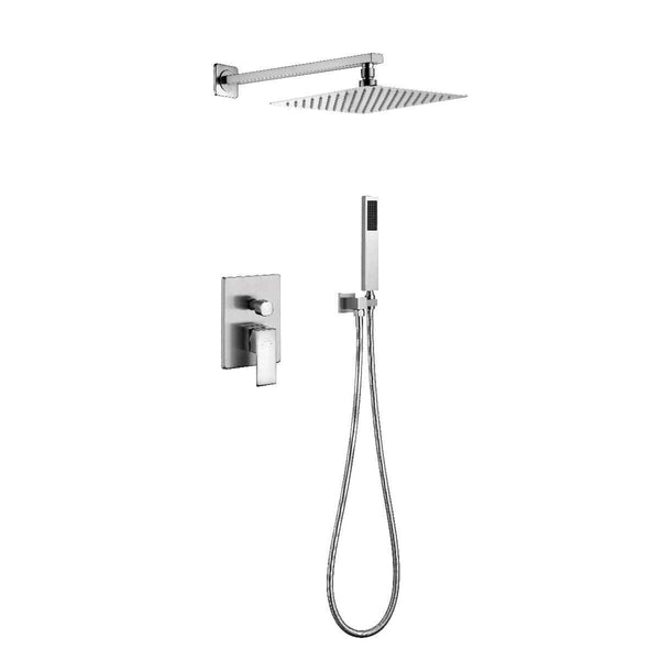 Ratel RA-9415BN Concealed Shower System with 10 Square Rainfall Shower Head - Brushed Nickel (RA-9415BN)
