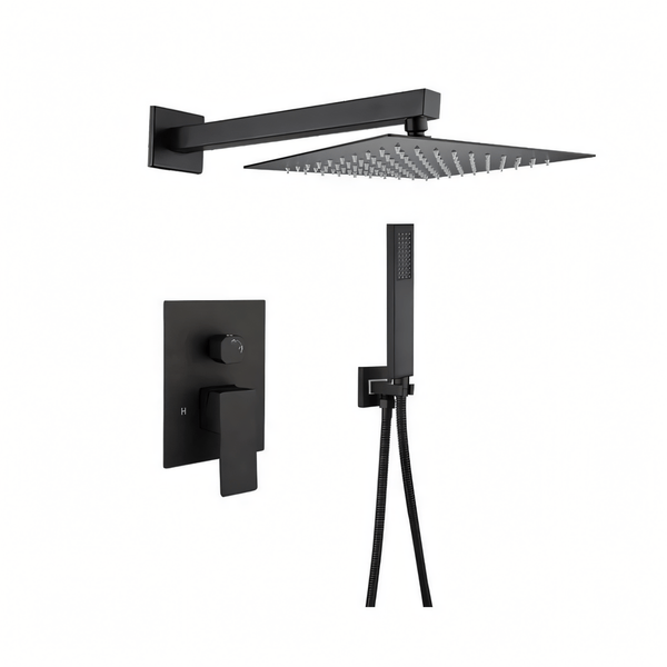 Ratel RA-9415MB Concealed Shower System with 10 Square Rainfall Shower Head - Matte Black (RA-9415MB)