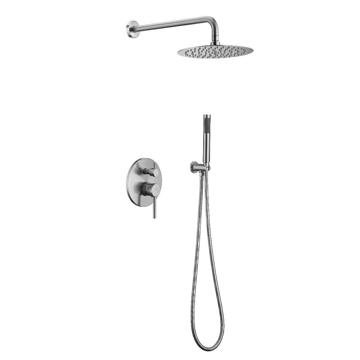 Ratel RA-9427BN Concealed Shower System with 10" Round Rainfall Shower Head - Brushed Nickel (RA-9427BN)