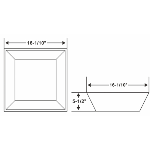 Ratel RA-AB1601 Ceramic Square Vessel Sink 16 1/10"W x 5 1/2"H x 16 1/10"D (RA-AB1601)