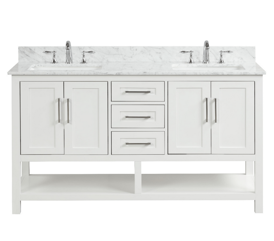 Ratel RA-VS6021D-DS-CM Santorini 60" Vanity Double Sinks Dove White (RA-VS6021D-DS)