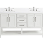 Ratel RA-VS6021D-DS-WQ3 Santorini 60" Vanity Double Sinks Dove White (RA-VS6021D-DS)