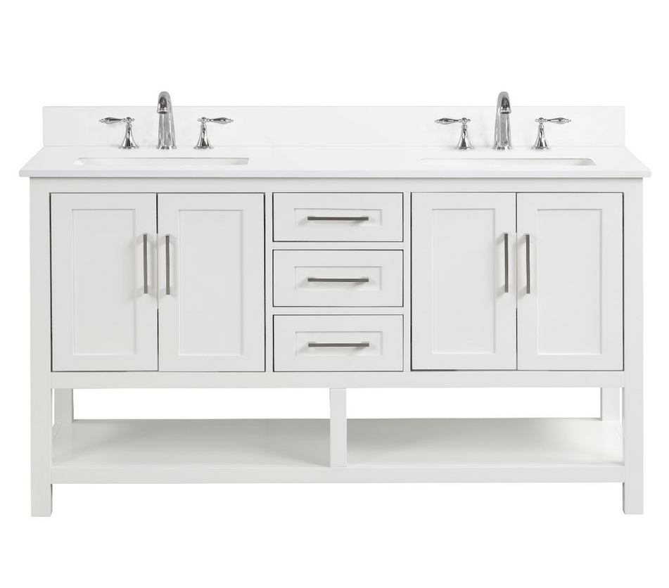 Ratel RA-VS6021D-DS-WQ3 Santorini 60" Vanity Double Sinks Dove White (RA-VS6021D-DS)