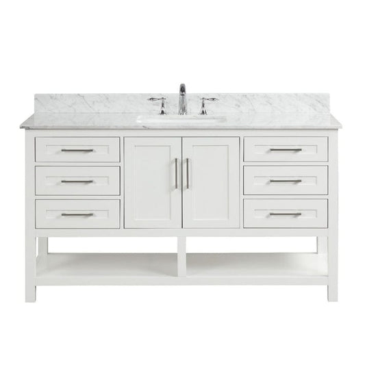 Ratel RA-VS6021S-DS-WQ1 Santorini 60" Vanity Single Sink Dove White (RA-VS6021S-DS)