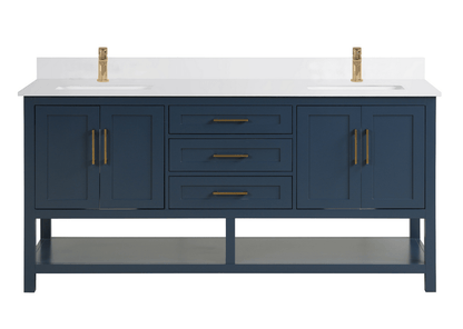 Ratel RA-VS7221D-AB-WQ1 Santorini 72" Vanity Double Sinks Aria Blue (RA-VS7221D-AB)