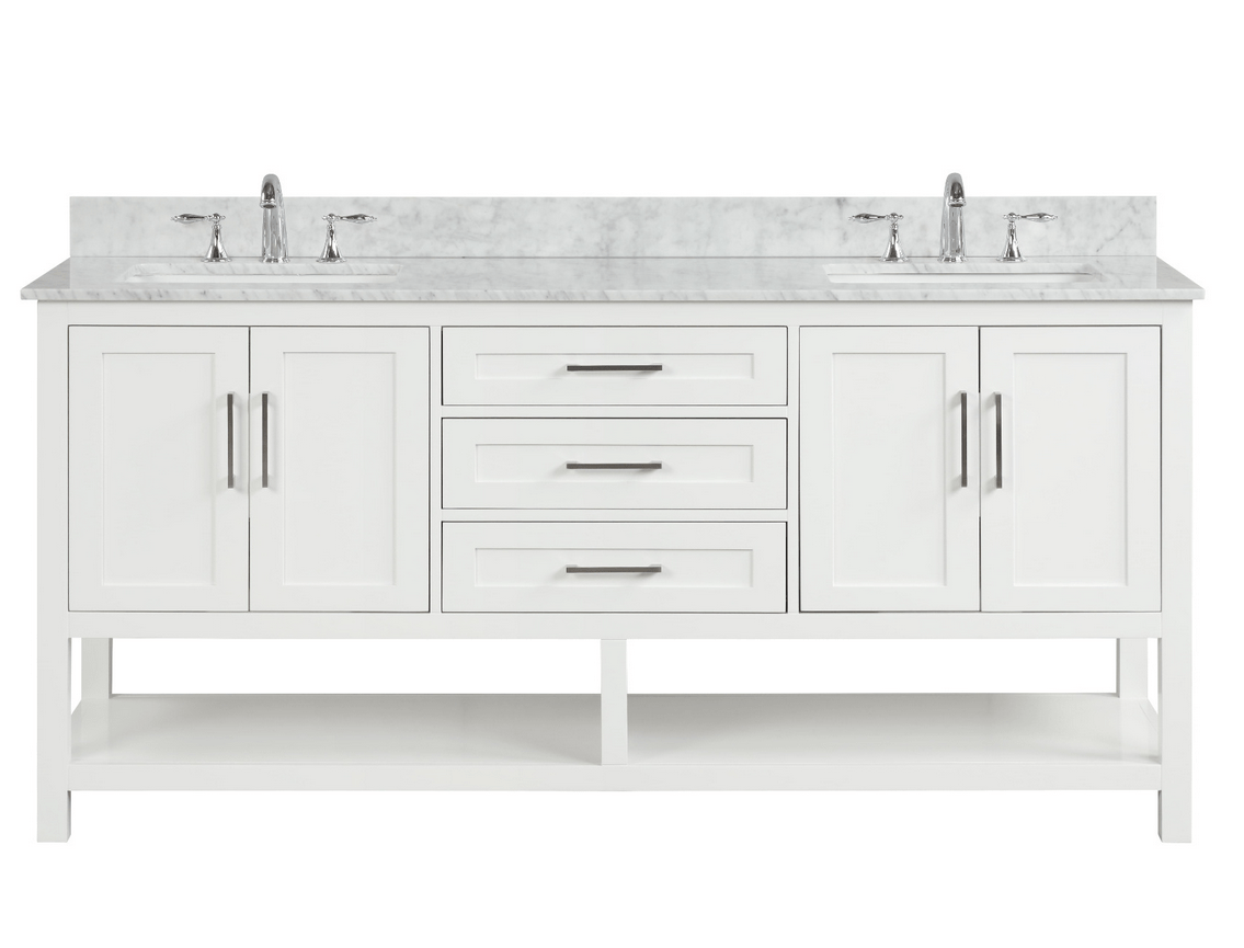 Ratel RA-VS7221D-DS-CM Santorini 72" Vanity Double Sinks Dove White (RA-VS7221D-DS)