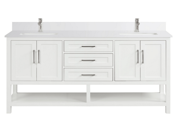 Ratel RA-VS7221D-DS-WQ1 Santorini 72 Vanity Double Sinks Dove White (RA-VS7221D-DS)