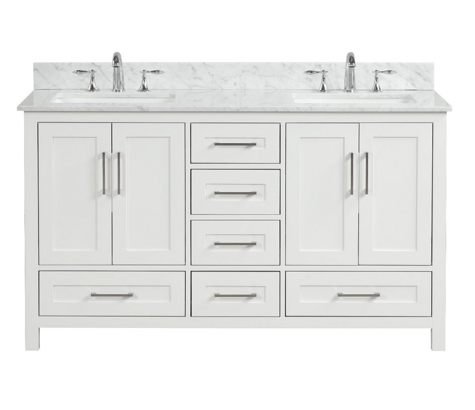 Ratel RA-VV6021D-DS-CM Valencia 60" Vanity Double Sinks Dove White (RA-VV6021D-DS)