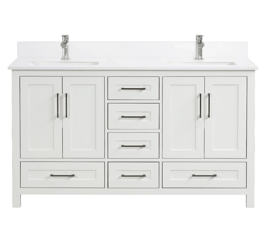 Ratel RA-VV6021D-DS-WQ1 Valencia 60" Vanity Double Sinks Dove White (RA-VV6021D-DS)