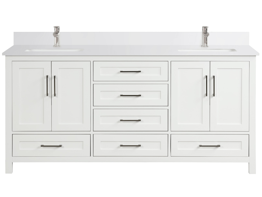 Ratel RA-VV7221D-DS-WQ1 Valencia 72" Vanity Double Sinks Dove White (RA-VV7221D-DS)