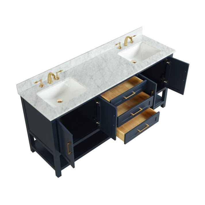 Ratel Santorini 72" Vanity Double Sinks Aria Blue (RA-VS7221D-AB)