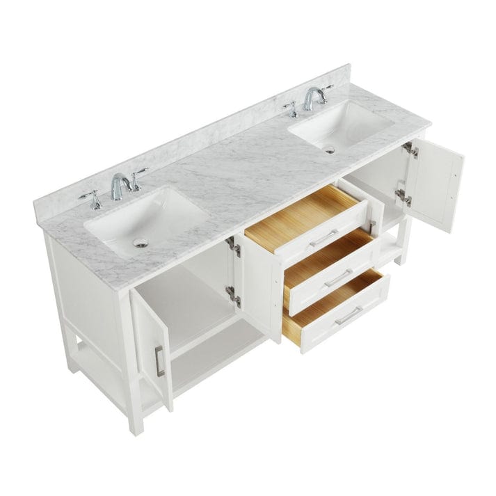 Ratel Santorini 72" Vanity Double Sinks Dove White (RA-VS7221D-DS)