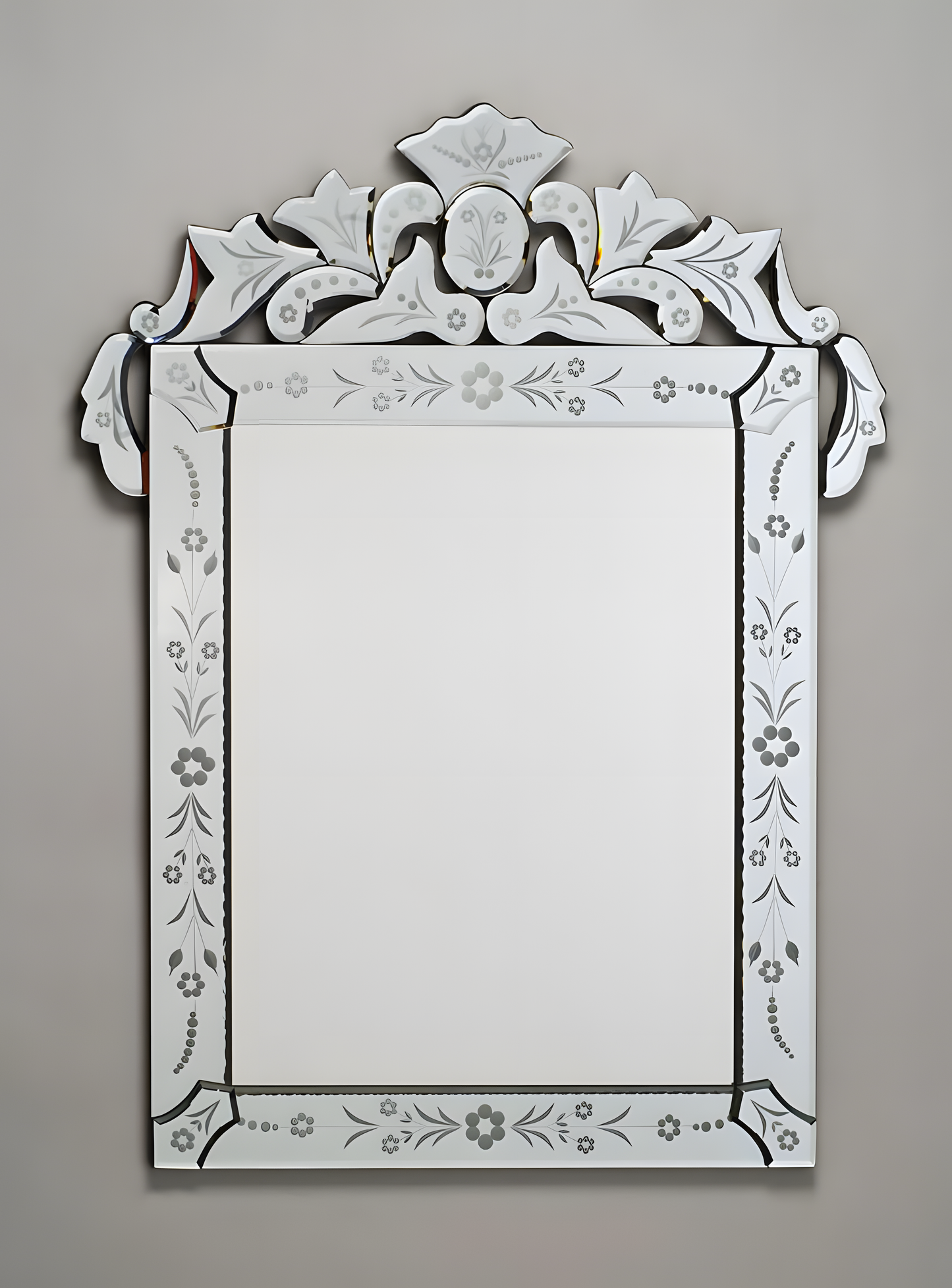 Afina Radiance Venetian 26" x 36" Rectangular Traditional Etched Glass Wall Mirror RM-103