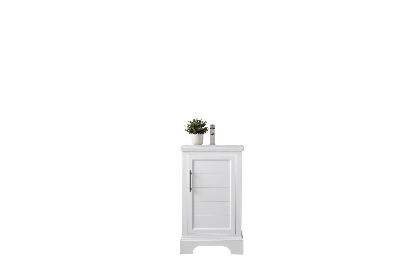 20 Inch Single Sink Bathroom Vanity in White with Ceramic Sink and Countertop - Vanity Art VA5020-W