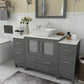 54 Inch Single Sink Bathroom Vanity in Gray with Marble Countertop - Vanity Art VA3130-54G