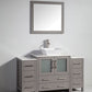 54 Inch Single Sink Bathroom Vanity in Gray with Marble Countertop - Vanity Art VA3130-54G