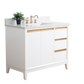 42 Inch Single Sink Bathroom Vanity in White with Marble Countertop - Vanity Art VA8042-W