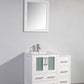 36 Inch Single Sink Bathroom Vanity in White with Ceramic Countertop - Vanity Art VA3024-36W