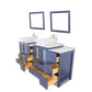 72 Inch Double Sink Bathroom Vanity in Blue with Marble Countertop - Vanity Art VA3124-72B