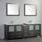 84 Inch Double Sink Bathroom Vanity in Espresso with Ceramic Countertop - Vanity Art VA3036-84E