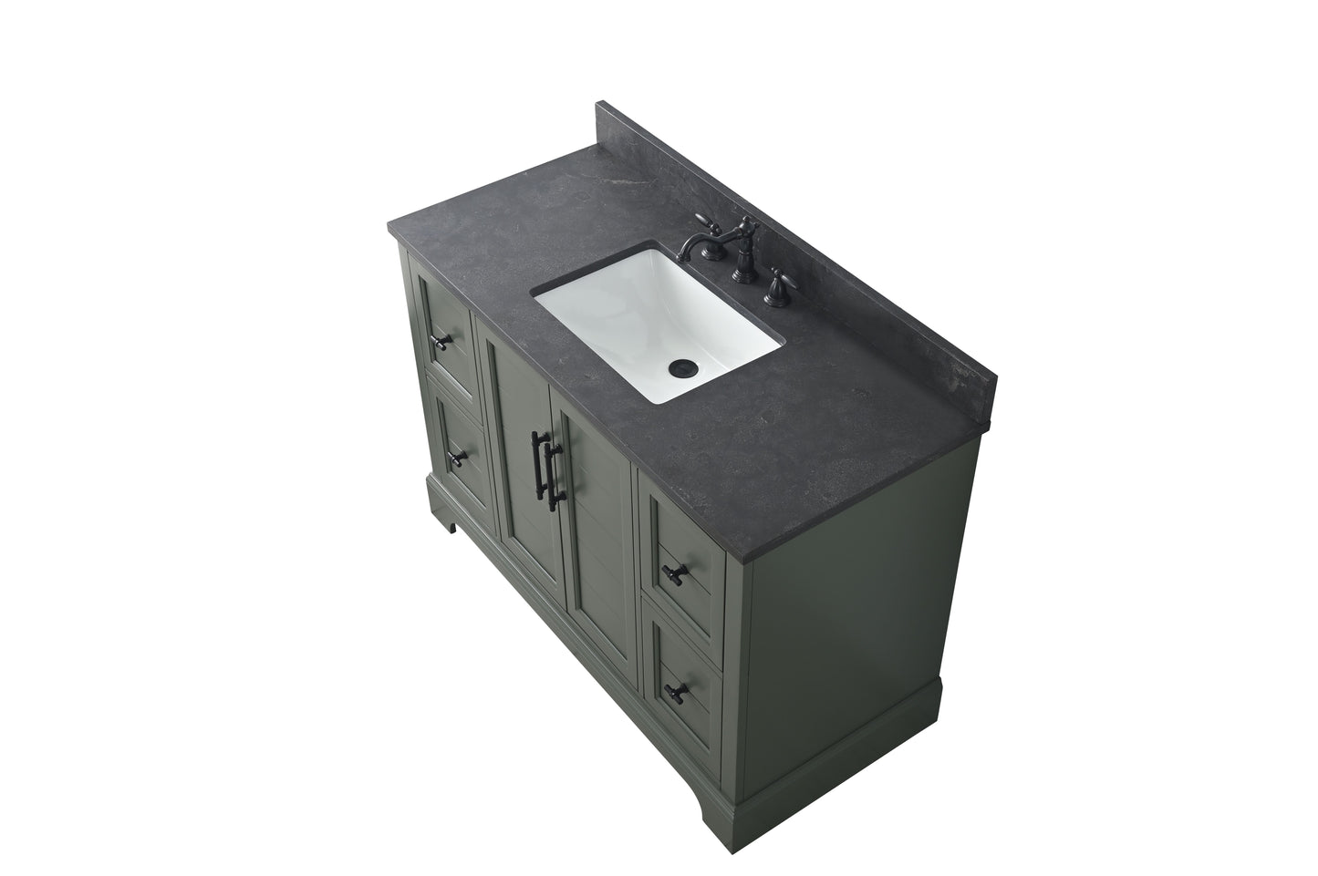 48 Inch Single Sink Bathroom Vanity in Vintage Green with Marble Countertop & Backsplash - Vanity Art VA5048-VG