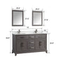 72 Inch Single Sink Bathroom Vanity in Gray with White Marble Countertop - Vanity Art VA1072DG