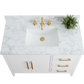 42 Inch Single Sink Bathroom Vanity in White with Marble Countertop - Vanity Art VA9042-W