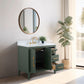 36 Inch Single Sink Bathroom Vanity in Vintage Green with Marble Countertop - Vanity Art VA9036-VG