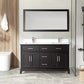 60 Inch Double Sink Bathroom Vanity in Espresso with White Marble Countertop - Vanity Art VA1060DE