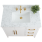 36 Inch Single Sink Bathroom Vanity in White with Marble Countertop - Vanity Art VA9036-W