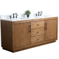 72 Inch Double Sink Bathroom Vanity in Tan with Marble Countertop - Vanity Art VA7072-DT-ET