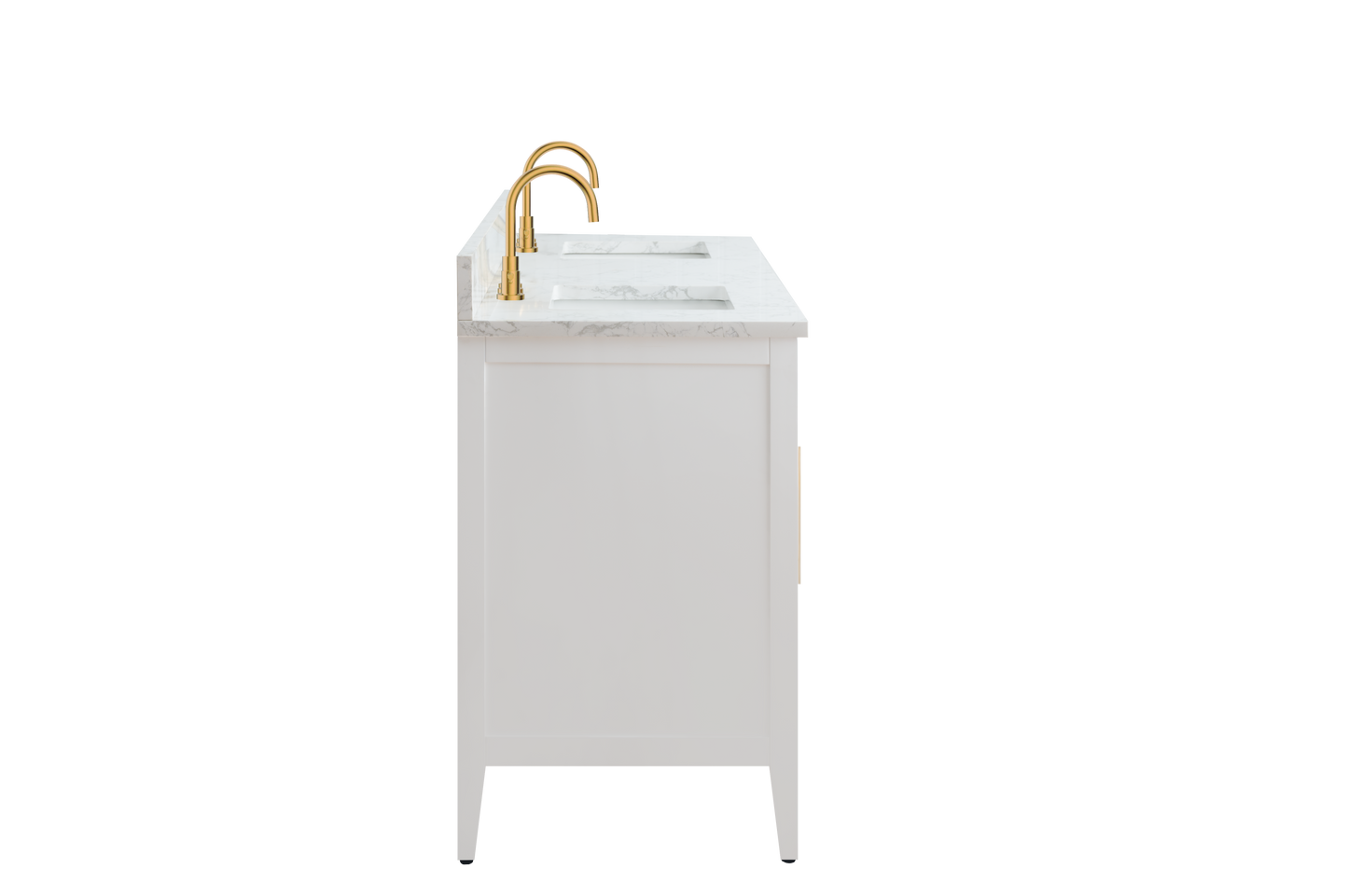 72 Inch Double Sink Bathroom Vanity in White with Marble Countertop - Vanity Art VA9072-DW