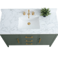 48 Inch Single Sink Bathroom Vanity in Vintage Green with Marble Countertop - Vanity Art VA9048-VG