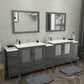 108 Inch Double Sink Bathroom Vanity in Gray with Ceramic Countertop - Vanity Art VA3036-108G