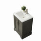 24 Inch Single Sink Bathroom Vanity in Gray with Ceramic Sink and Countertop - Vanity Art VA5024-SG