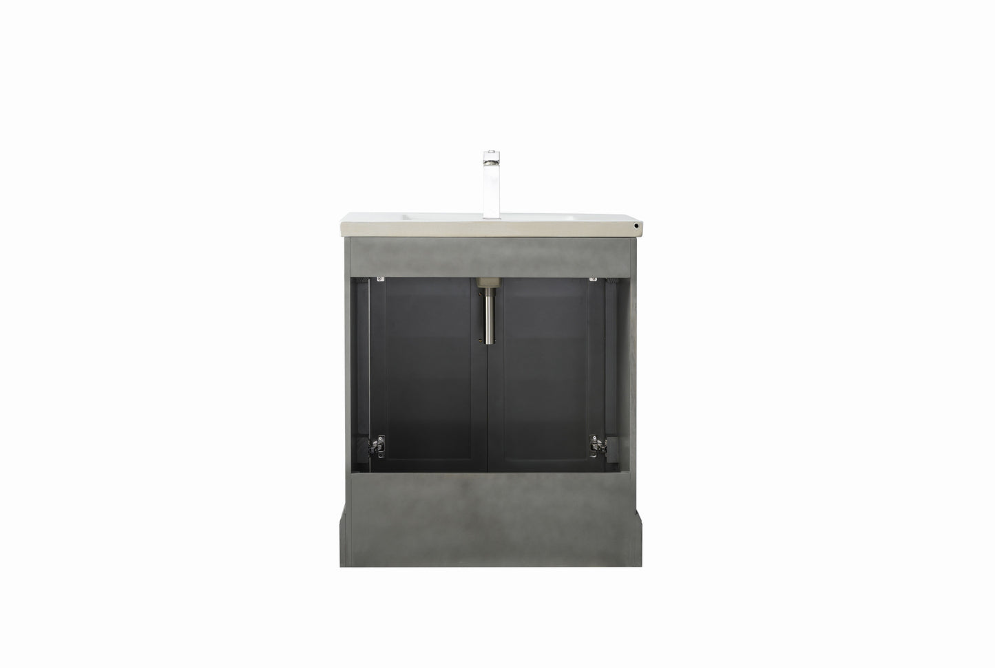 30 Inch Single Sink Bathroom Vanity in Gray with Ceramic Sink and Countertop - Vanity Art VA5030-SG