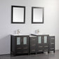 72 Inch Double Sink Bathroom Vanity in Espresso with Ceramic Countertop - Vanity Art VA3024-72E