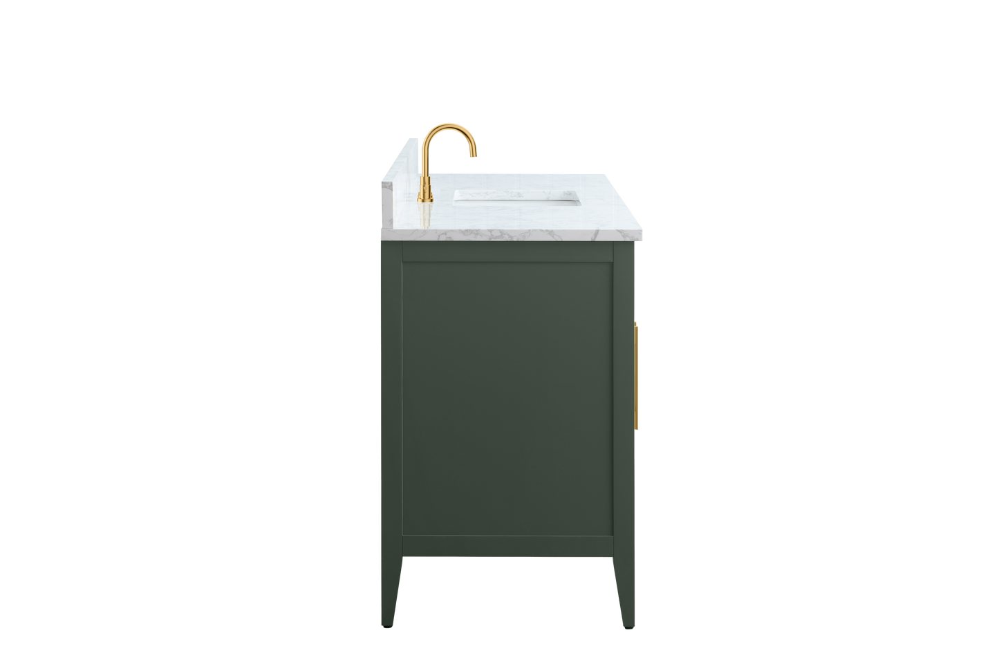 60 Inch Single Sink Bathroom Vanity in Vintage Green with Marble Countertop - Vanity Art VA9060-SVG