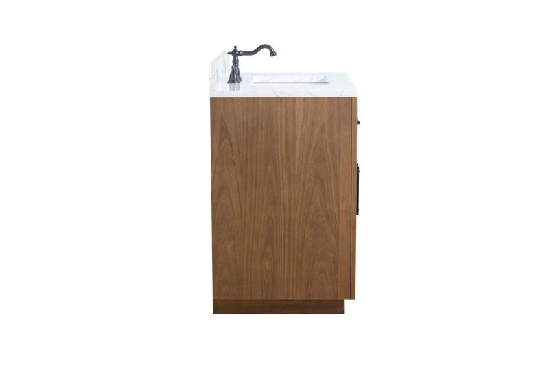 36 Inch Single Sink Bathroom Vanity in Tan with Marble Countertop - Vanity Art VA7036-T-ET