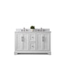 54 Inch Double Sink Bathroom Vanity in White with Marble Countertop & Backsplash - Vanity Art VA5054-W