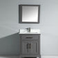 30 Inch Single Sink Bathroom Vanity in Gray with White Marble Countertop - Vanity Art VA1030G