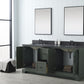 72 Inch Double Sink Bathroom Vanity in Vintage Green with Marble Countertop & Backsplash - Vanity Art VA5072-DVG