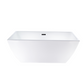 59 Inch Freestanding White Acrylic Bathtub with Overflow And Pop-Up Drain - Vanity Art VA6821-SMB