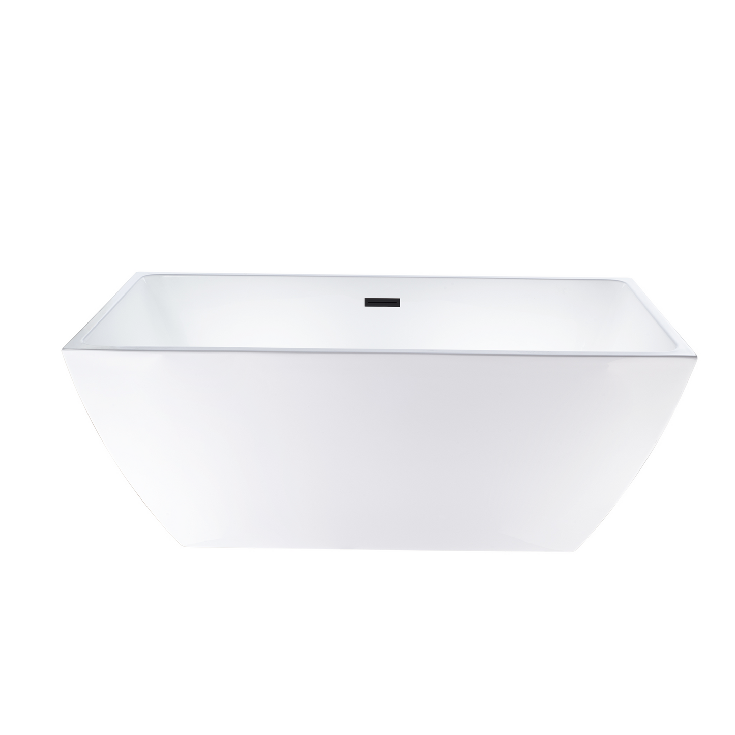 59 Inch Freestanding White Acrylic Bathtub with Overflow And Pop-Up Drain - Vanity Art VA6821-SMB