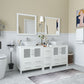 72 Inch Double Sink Bathroom Vanity in White with Marble Countertop - Vanity Art VA3130-72W