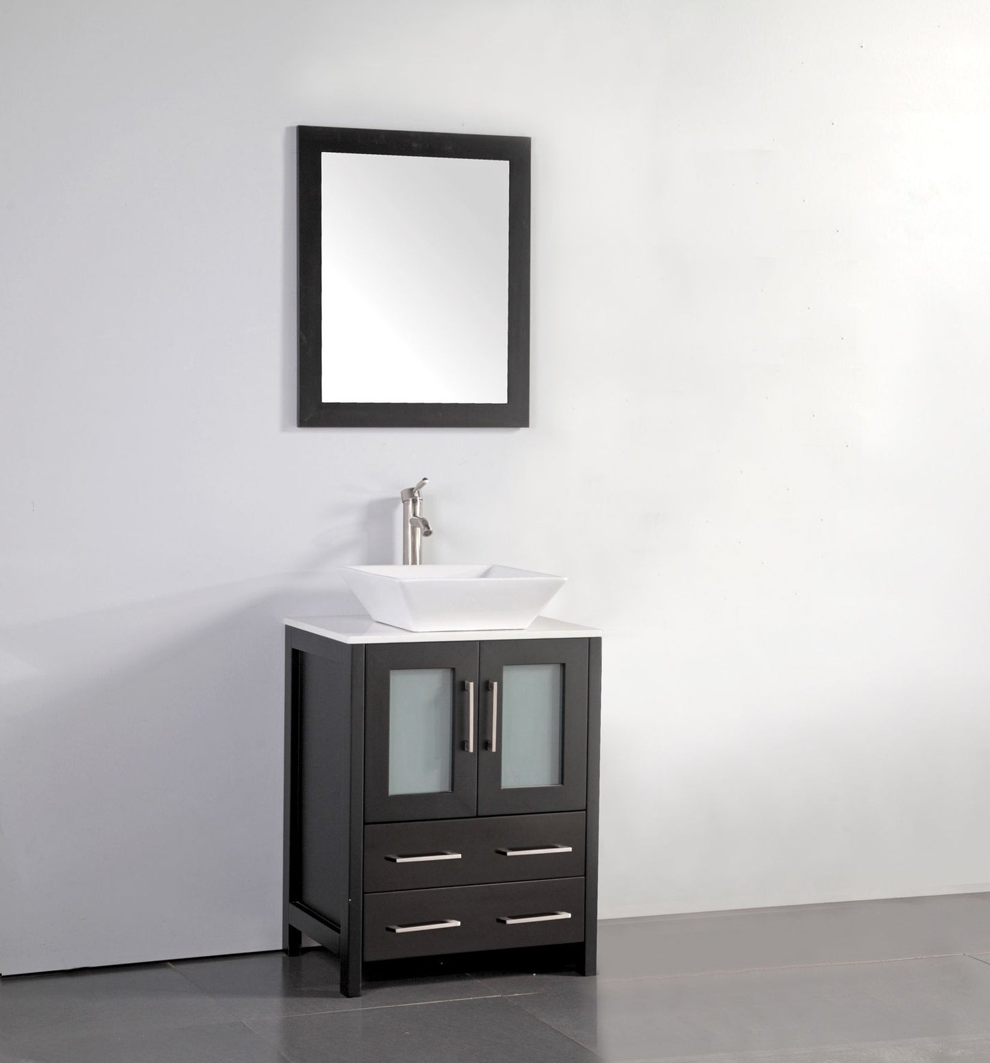 24 Inch Single Sink Bathroom Vanity in Espresso with Marble Countertop - Vanity Art VA3124E